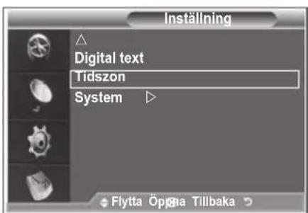 Inställning Digital text Tidszon System Flytta Öppna Tilbaka