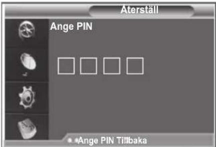 Aterställ Ange PIN □ □ □ □ •Ange PIN Tillbaka