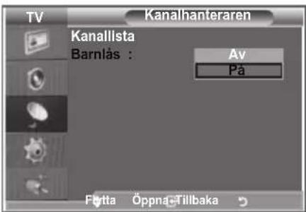 TV Kanalhanteraren Kanallista Barnlås : Av På Futta Öppnä-Tillbaka