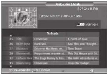 Guide - Nu & Nasta 13:28 Ons 16: Feb Extreme Machines: Armoured Cars INFO Information Nu Nasta 25 TCM 26 VICTY Style 27 Discovery 28 Discovery 30 Cartoon News 31 Rosternang Closedown A Patch of Blue Hard Sell See This and Thought... Extreme Machines: Air Time Team Programmers resume at... This Old House with St... The Bugs Bunny & Ross... The Grim Adventures o... Closedown Inspector Gadget Litia AvvolutaHot guide Faverter