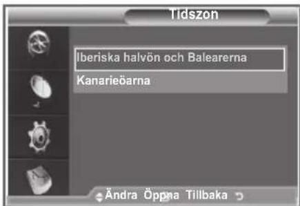 Tidszon Iberiska halvön och Balearerna Kanarieðarna Ändra Öppna Tilbaka