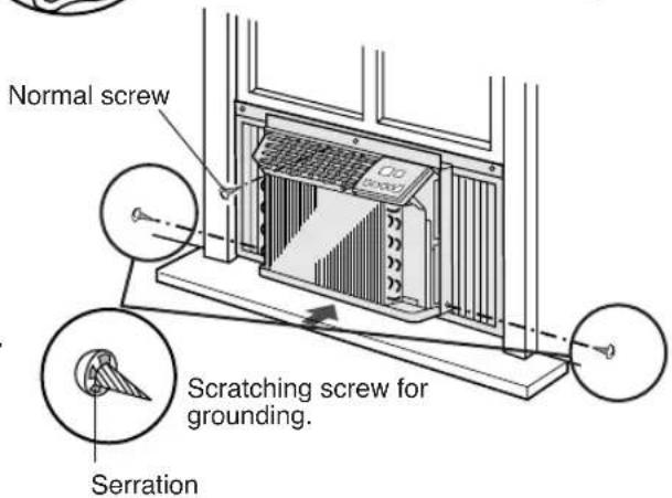 Normal screw Scratching screw for grounding. Serration