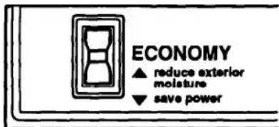 ECONOMY ▲ reduce exterior moisture ▼ save power