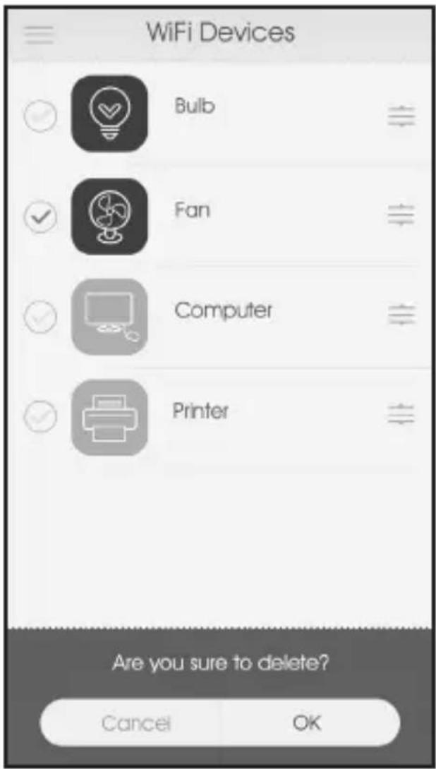 WiFi Devices Bulb Fan Computer Printer Are you sure to delete? Cancel OK