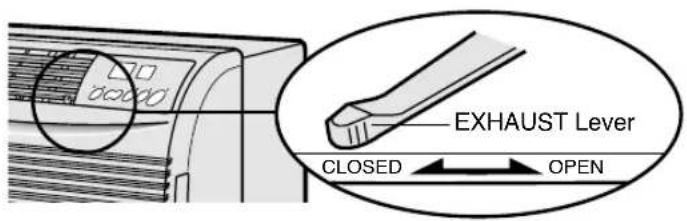 EXHAUST Lever CLOSED OPEN