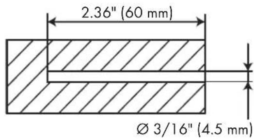 2.36" (60 mm) Ø 3/16" (4.5 mm)