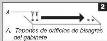 A Tapones de orificios de bisagras del gabinete