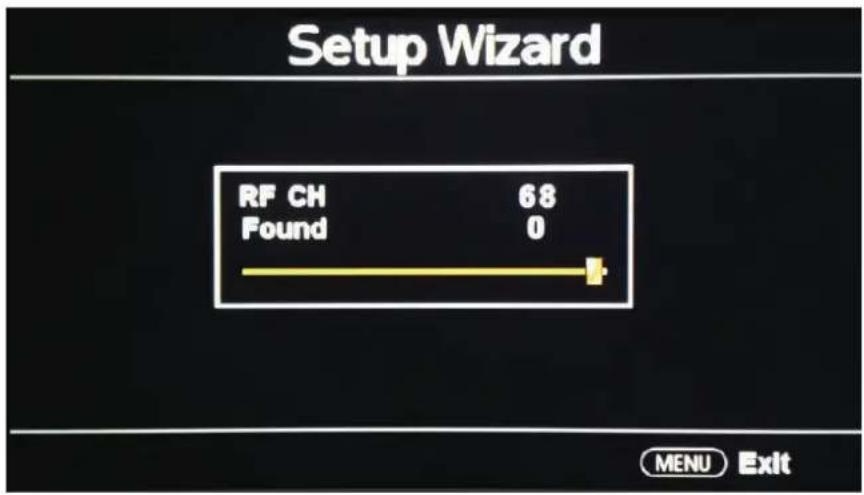 Setup Wizard RF CH 68 Found 0 MENU Exit
