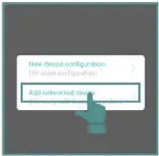 New device configuration (AP: audio configuration) Add networked device