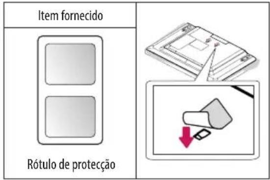 Item fornecido Rótulo de proteção