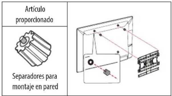 Artículo proporcionado Separadores para montaje en pared