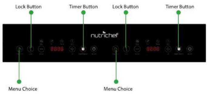Lock Button Timer Button Lock Button Timer Button 8888 nutrichef Menu Choice Menu Choice