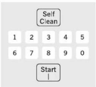 Self Clean 1 2 3 4 5 6 7 8 9 0 Start