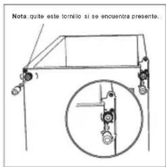 Nota quite este tornilo si se encuentra presente.