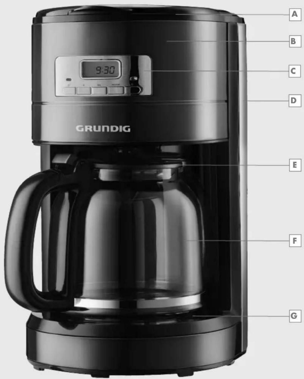 A B C D GRUNDIG 9:30 E F G