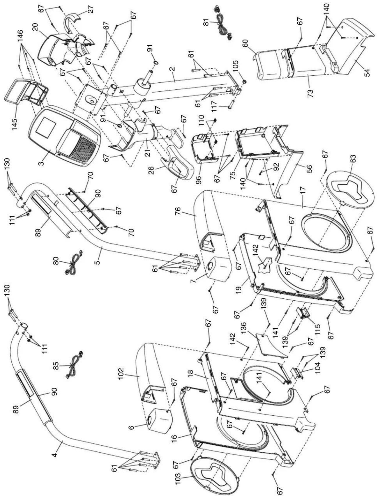 Technical diagram of a vehicle's internal components with numbered parts, likely for assembly or maintenance purposes.