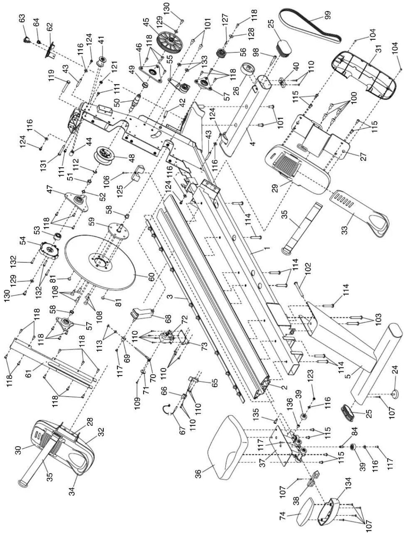 Technical diagram of a mechanical device with numbered components for identification and assembly reference.
