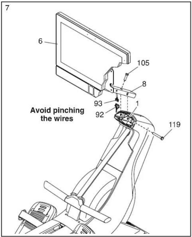 7 6 105 8 93 1 92 119 Avoid pinching the wires