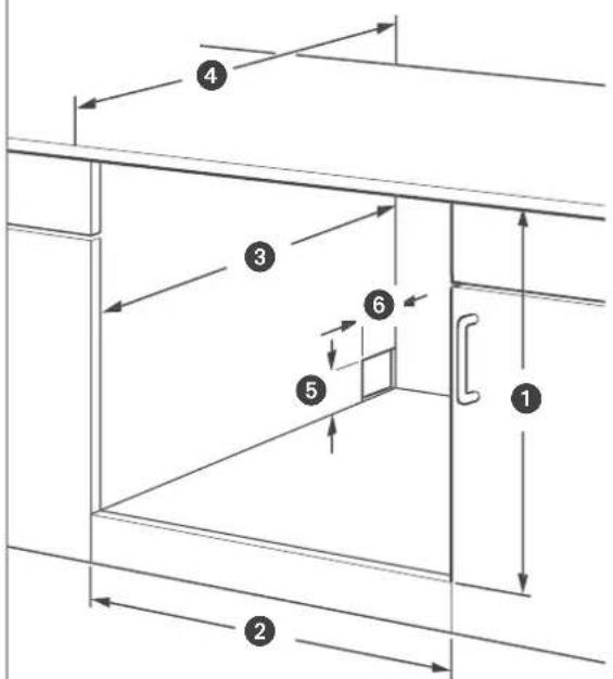 Technical diagram showing labeled components of a cabinet or enclosure structure with numbered parts and directional arrows indicating movement.