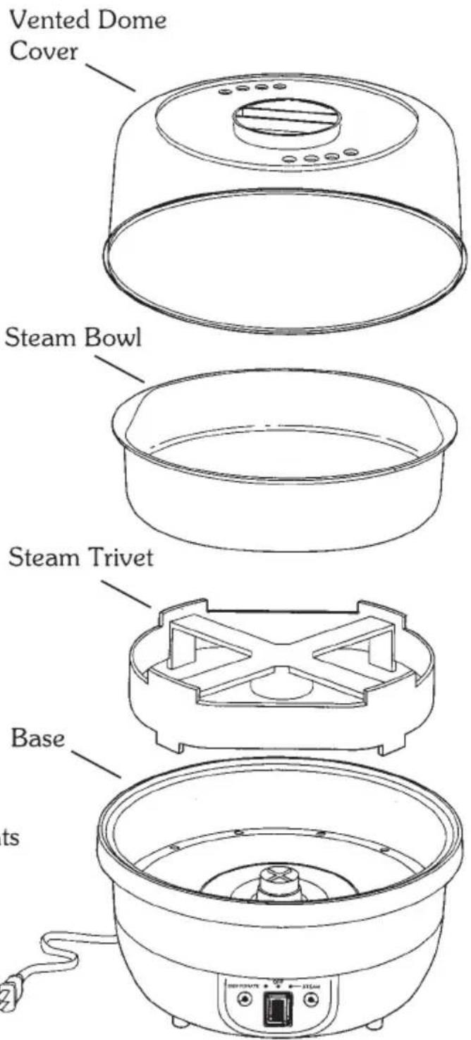 Vented Dome Cover Steam Bowl Steam Trivet Base ts
