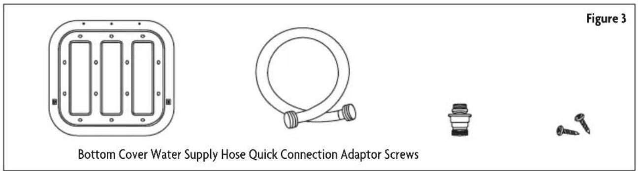Bottom Cover Water Supply Hose Quick Connection Adaptor Screws Figure 3