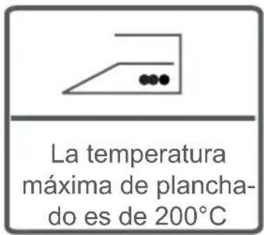 La temperatura máxima de plancha- do es de 200°C