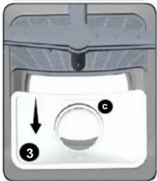 Control panel diagram with labeled buttons and directional arrow indicator