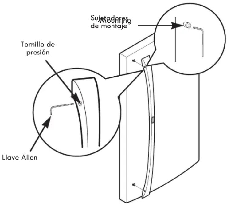 Sujetadores MOUNTING de montaje Tornillo de presión Llave Allen
