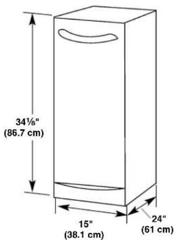34½" (86.7 cm) 15" (38.1 cm) 24" (61 cm)