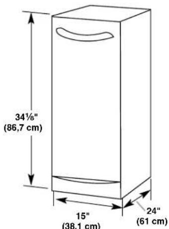 34½" (86,7 cm) 15" (38,1 cm) 24" (61 cm)