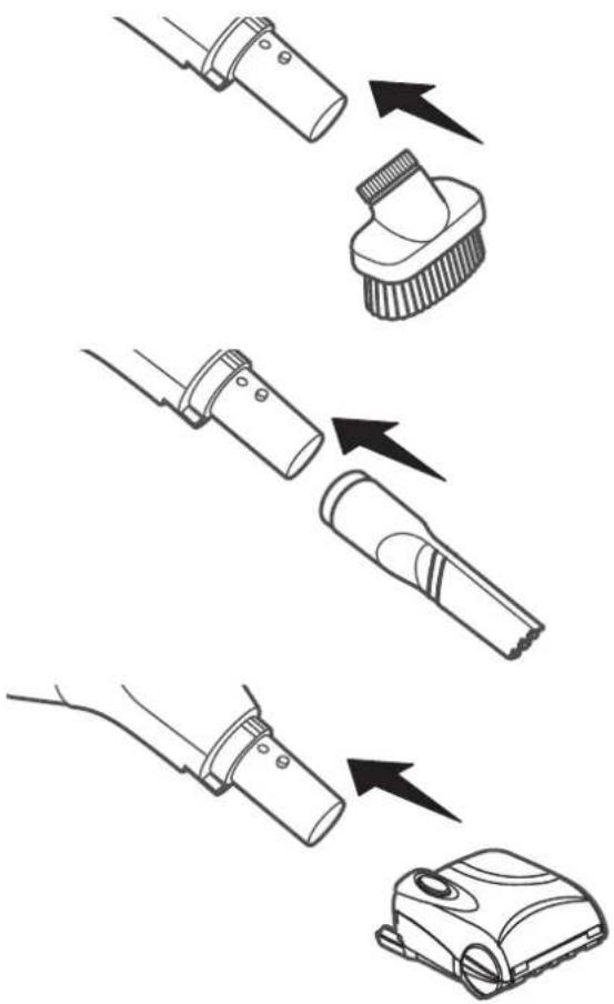 Diagram showing three-step installation of a hair clip device with arrows indicating process flow.