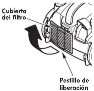Cubierta del filtro Pestillo de liberación