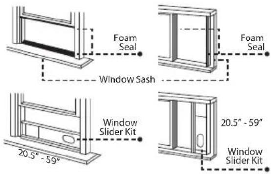 Foam Seal Window Sash Foam Seal Window Slider Kit 20.5" - 59" 20.5" - 59" Window Slider Kit