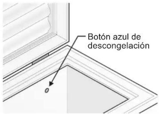 Botón azul de descongelación