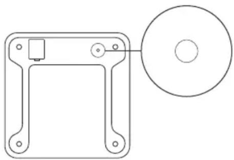 Pure technical line drawing of a mechanical component with a circular inset (no text or symbols)