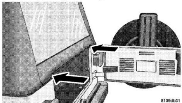 Diagram showing a computer monitor with an open screen and a device labeled '8109db31' (no readable text or symbols on the device itself)