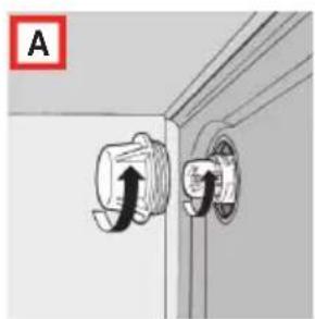 Diagram of a wall-mounted electrical switch mounted on a door, with no visible text or symbols