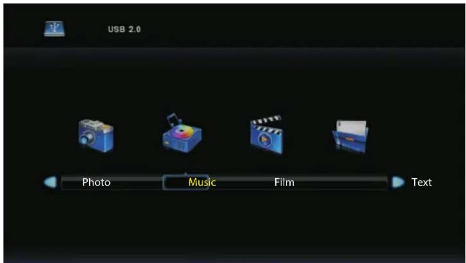 USB 2.0 Photo Music Film Text