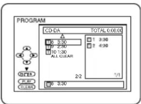 PROGRAM CD-DA TOTAL 0.08.00 8 3:30 2:30 10 1:30 ALL CLEAR 2/2 1/1 8 3:30