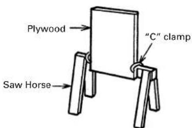 Plywood "C" clamp Saw Horse