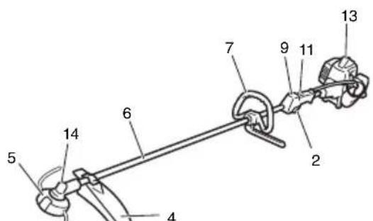 Technical diagram of a mechanical linkage system with numbered components