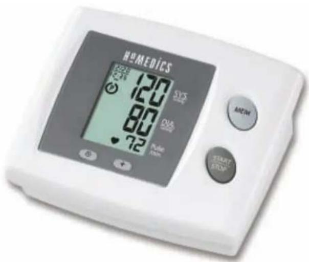 HOMEDICS 120 120 80 72 SYS DVA Pulse U/mL MCM START STOP