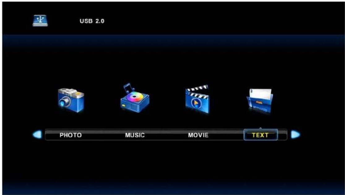 USB 2.0 PHOTO MUSIC MOVIE TEXT