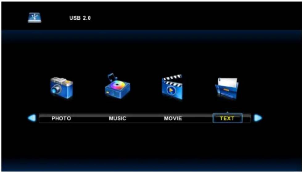USB 2.0 PHOTO MUSIC MOVIE TEXT