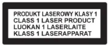 PRODUKT LASEROWY KLASY 1 CLASS 1 LASER PRODUCT LUOKAN 1 LASERLAITE KLASS 1 LASERAPPARAT