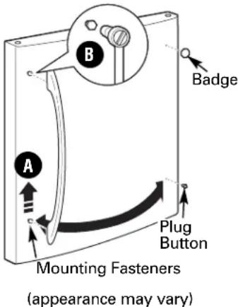 B Badge A Plug Button Mounting Fasteners (appearance may vary)