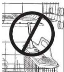 Safety warning symbol with crossed-out circle and 'no' text, indicating no violations or absence of a device.