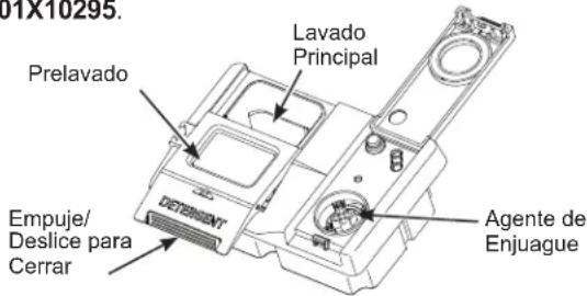 01X10295. Prelavado Lavado Principal Empuje/ Deslice para Cerrar Agente de Enjuague
