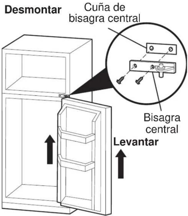 Desmontar Cuña de bisagra central Bisagra central Levantar
