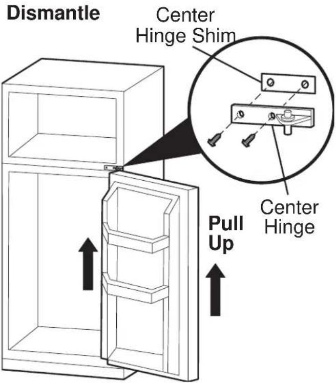 Dismantle Center Hinge Shim Center Hinge Pull Up